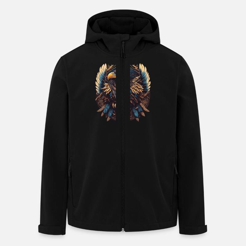 Nomadischer Adler Traumfänger - Recycelte Männer Softshell-Jacke von Stanley/Stella - Schwarz
