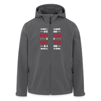 Bogosse Et Formateur Cadeau Meilleur Collègue - Veste softshell homme en polyester recyclé Stanley/Stella - charbon - Devant - AI Model Male 185 light (185cm)