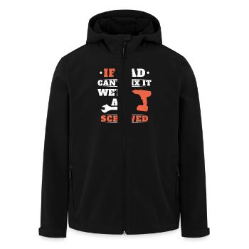 If Dad can't fix it, no one can - Men’s Recycled Softshell Jacket by Stanley/Stella - black - Front - AI Model Male 185 light (185cm)