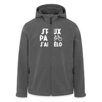 Je Peux Pas J'ai Vélo Humour Cadeau Cycliste - Veste softshell homme en polyester recyclé Stanley/Stella - noir - Devant - AI Model Male 185 light (185cm)