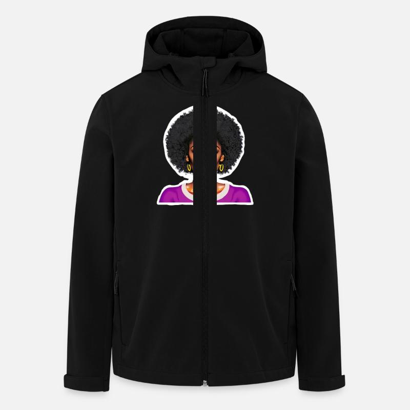 Schwarze Frau mit Afro - Recycelte Männer Softshell-Jacke von Stanley/Stella - Schwarz