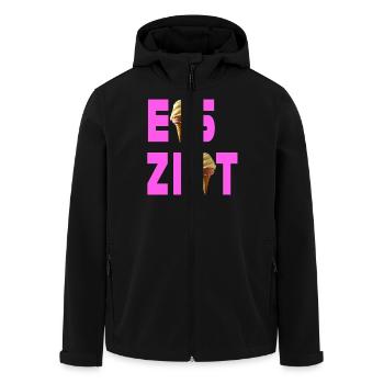 Eiszeit rosa - Recycelte Männer Softshell-Jacke von Stanley/Stella - Schwarz - Vorne - AI Model Male 185 light (185cm)