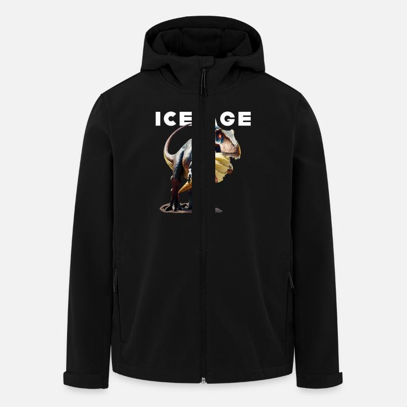 Eiszeit mit Dinosaurier - Recycelte Männer Softshell-Jacke von Stanley/Stella - Schwarz