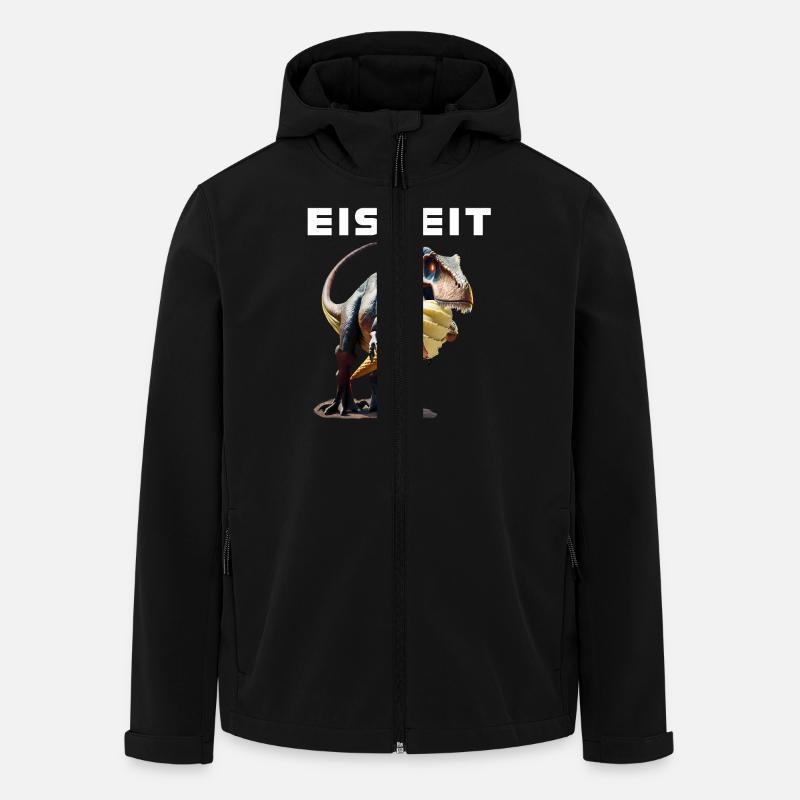 Eiszeit mit Dinosaurier - Recycelte Männer Softshell-Jacke von Stanley/Stella - Schwarz