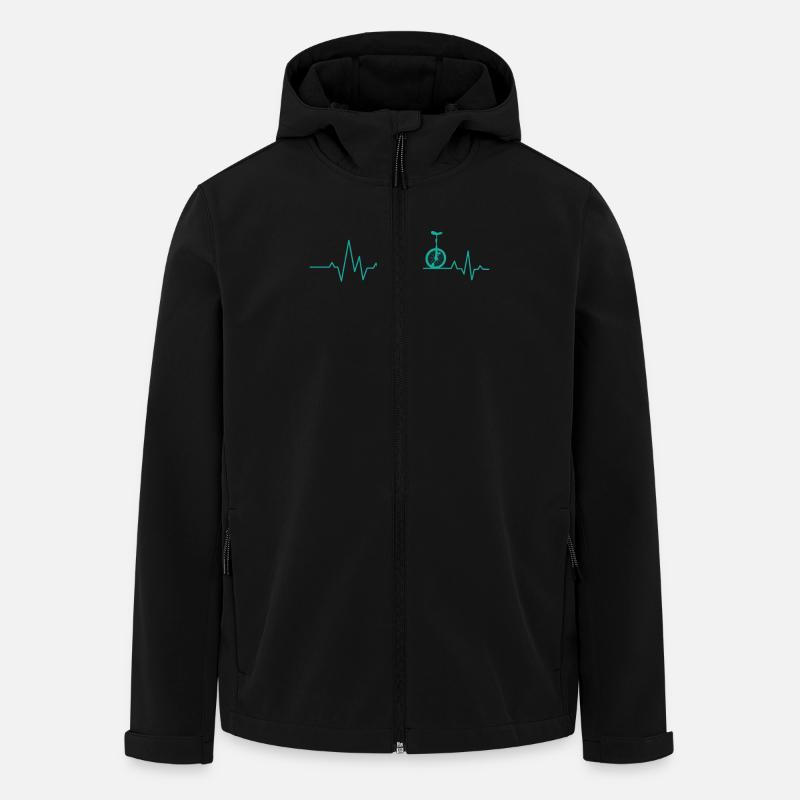 Unicycling auf Herzschlaglinie Einrad - Recycelte Männer Softshell-Jacke von Stanley/Stella - Schwarz