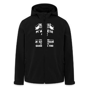 Je suis Menuisier Humour Cadeau - Veste softshell homme en polyester recyclé Stanley/Stella - noir - Devant - AI Model Male 185 light (185cm)