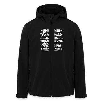 Amie formidable donne une marraine exceptionnelle - Veste softshell homme en polyester recyclé Stanley/Stella - noir - Devant - AI Model Male 185 light (185cm)
