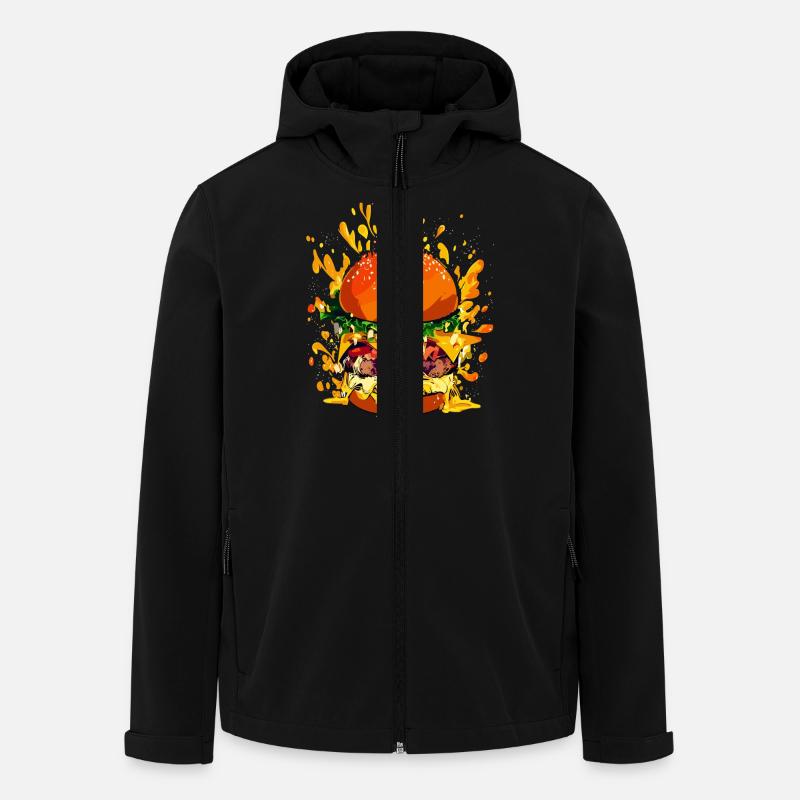 Extravaganter Cheeseburger mit Käse Splatter - Recycelte Männer Softshell-Jacke von Stanley/Stella - Schwarz