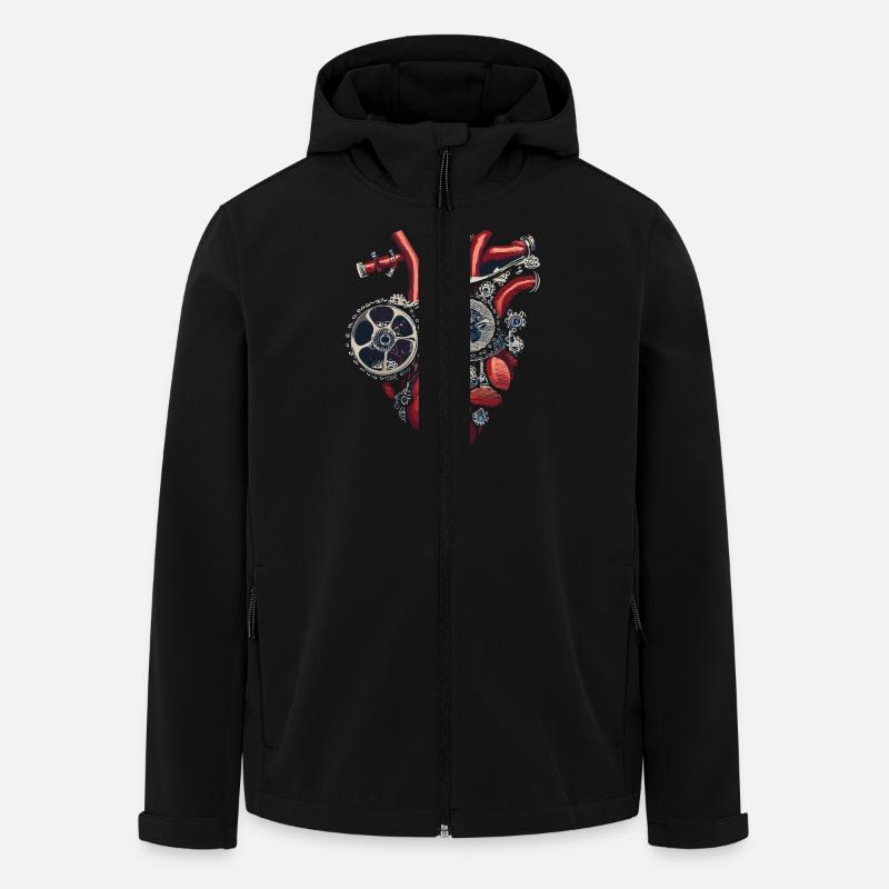 Zweiradmechaniker Maschinen Herz - Recycelte Männer Softshell-Jacke von Stanley/Stella - Schwarz