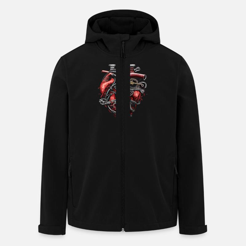 Mechanical Heart Bicycle Heart - Men’s Recycled Softshell Jacket by Stanley/Stella - black