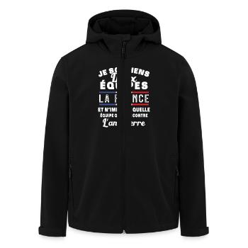 Je soutiens deux équipes la France - Veste softshell homme en polyester recyclé Stanley/Stella - noir - Devant - AI Model Male 185 light (185cm)