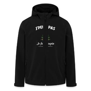 Je peux pas je fais le sapin - Veste softshell homme en polyester recyclé Stanley/Stella - noir - Devant - AI Model Male 185 light (185cm)
