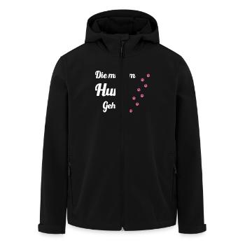 Celui qui se promène avec le chien Chiens Maman - Veste softshell homme en polyester recyclé Stanley/Stella - noir - Devant - AI Model Male 185 light (185cm)