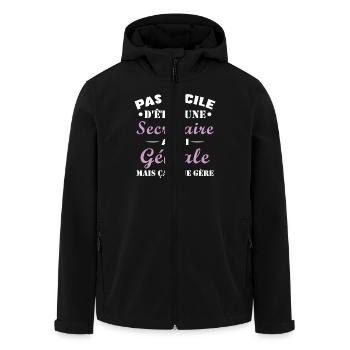 Secrétaire géniale cadeau drôle secrétaire - Veste softshell homme en polyester recyclé Stanley/Stella - noir - Devant - AI Model Male 185 light (185cm)