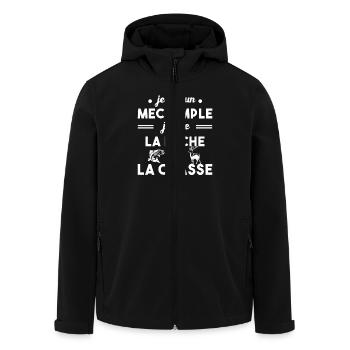 Mec simple Chasse Peche Humour Cadeau - Veste softshell homme en polyester recyclé Stanley/Stella - noir - Devant - AI Model Male 185 light (185cm)