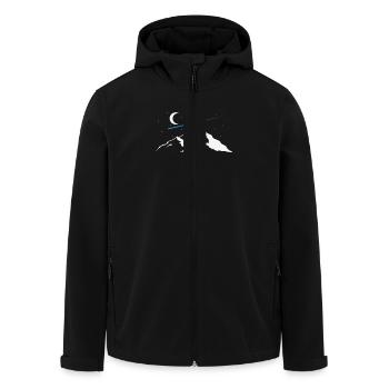 Shooting stars over mountains sky - Men’s Recycled Softshell Jacket by Stanley/Stella - black - Front - AI Model Male 185 light (185cm)