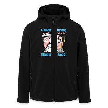 La fabrication de bougies est mon lieu de bonheur. - Veste softshell homme en polyester recyclé Stanley/Stella - noir - Devant - AI Model Male 185 light (185cm)