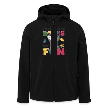 Ich halte mich zum Spaß an Steinen fest - Recycelte Männer Softshell-Jacke von Stanley/Stella - Schwarz - Vorne - AI Model Male 185 light (185cm)