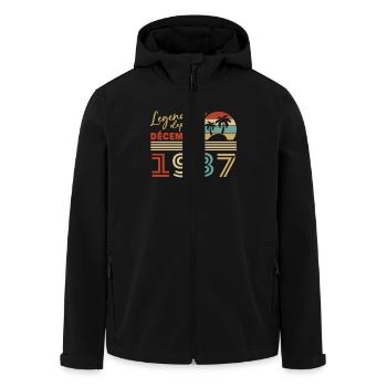 Décembre 1937 Vintage Retro Cadeau D’anniversaire - Veste softshell homme en polyester recyclé Stanley/Stella - noir - Devant - AI Model Male 185 light (185cm)