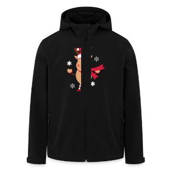 Renne de Noël - Veste softshell homme en polyester recyclé Stanley/Stella - noir - Devant - AI Model Male 185 light (185cm)