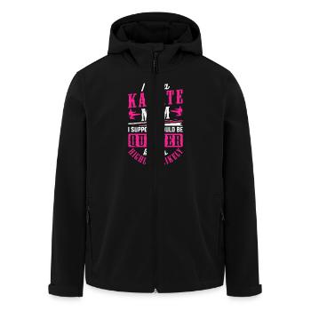 Maman karaté - Veste softshell homme en polyester recyclé Stanley/Stella - noir - Devant - AI Model Male 185 light (185cm)