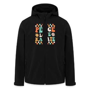 Frieden, Liebe, Karate - Recycelte Männer Softshell-Jacke von Stanley/Stella - Schwarz - Vorne - AI Model Male 185 light (185cm)