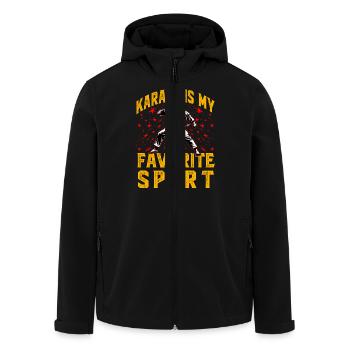 Karate ist meine Lieblingssportart - Recycelte Männer Softshell-Jacke von Stanley/Stella - Schwarz - Vorne - AI Model Male 185 light (185cm)