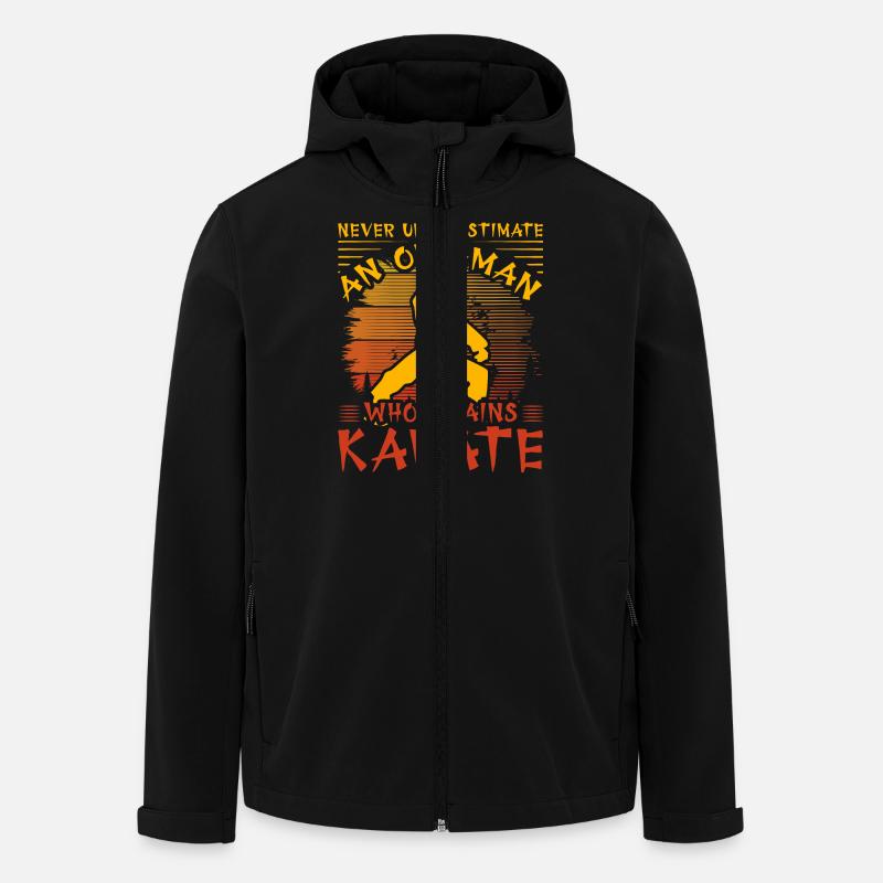 Never underestimate an old man who trains karate - Men’s Recycled Softshell Jacket by Stanley/Stella - black