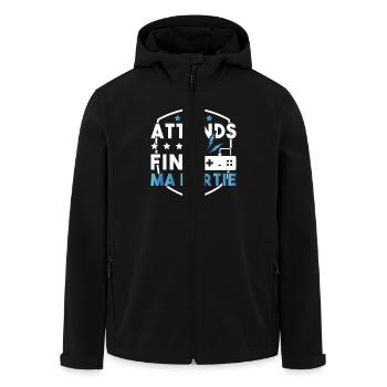 Attends Je Finis Ma Partie - Veste softshell homme en polyester recyclé Stanley/Stella - noir - Devant - AI Model Male 185 light (185cm)