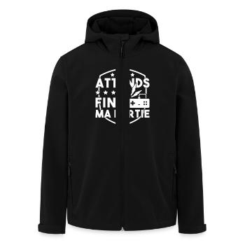 Attends Je Finis Ma Partie - Veste softshell homme en polyester recyclé Stanley/Stella - noir - Devant - AI Model Male 185 light (185cm)