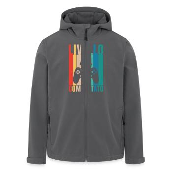 Niveau 44 - Veste softshell homme en polyester recyclé Stanley/Stella - charbon - Devant - AI Model Male 185 light (185cm)