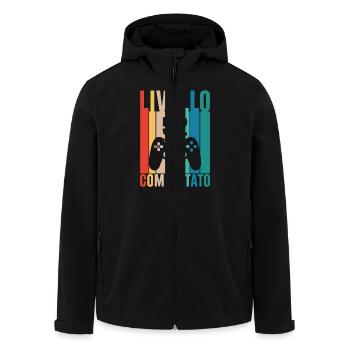 Stufe 52 - Recycelte Männer Softshell-Jacke von Stanley/Stella - Schwarz - Vorne - AI Model Male 185 light (185cm)
