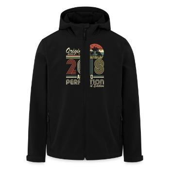 Original 2018 Vintage - 2018 Geburtstagsgeschenk - Recycelte Männer Softshell-Jacke von Stanley/Stella - Schwarz - Vorne - AI Model Male 185 light (185cm)