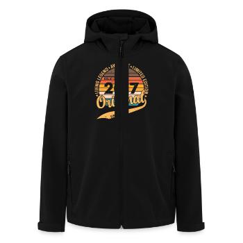 Jahrgang 2017 - 2017 - Fantastisch seit 2017 - Recycelte Männer Softshell-Jacke von Stanley/Stella - Schwarz - Vorne - AI Model Male 185 light (185cm)