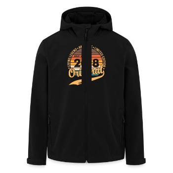 Original 2018 Vintage - 2018 Geburtstagsgeschenk - Recycelte Männer Softshell-Jacke von Stanley/Stella - Schwarz - Vorne - AI Model Male 185 light (185cm)