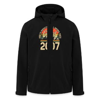 Original 18 Year Birthday 2007 Party Gift - Men’s Recycled Softshell Jacket by Stanley/Stella - black - Front - AI Model Male 185 light (185cm)