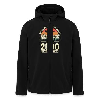 2000 Anniversaire Né en 2000 vintage Rétro. Editio - Veste softshell homme en polyester recyclé Stanley/Stella - noir - Devant - AI Model Male 185 light (185cm)