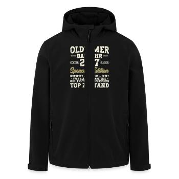 Jahrgang 2017 - 2017 - Fantastisch seit 2017 - Recycelte Männer Softshell-Jacke von Stanley/Stella - Schwarz - Vorne - AI Model Male 185 light (185cm)