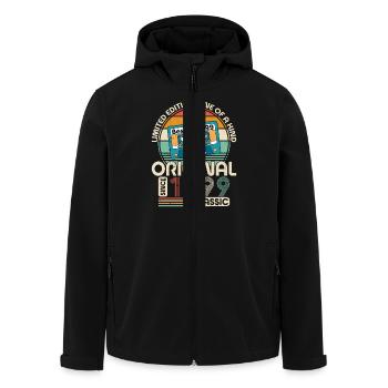 Original 1999 Vintage Vintage Rétro Anniversaire - Veste softshell homme en polyester recyclé Stanley/Stella - noir - Devant - AI Model Male 185 light (185cm)