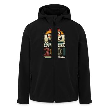Jahrgang 2001 bis zur Perfektion gereift - Recycelte Männer Softshell-Jacke von Stanley/Stella - Schwarz - Vorne - AI Model Male 185 light (185cm)