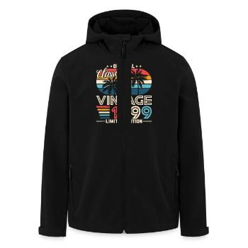 Original 1999 Vintage Vintage Rétro Anniversaire - Veste softshell homme en polyester recyclé Stanley/Stella - noir - Devant - AI Model Male 185 light (185cm)