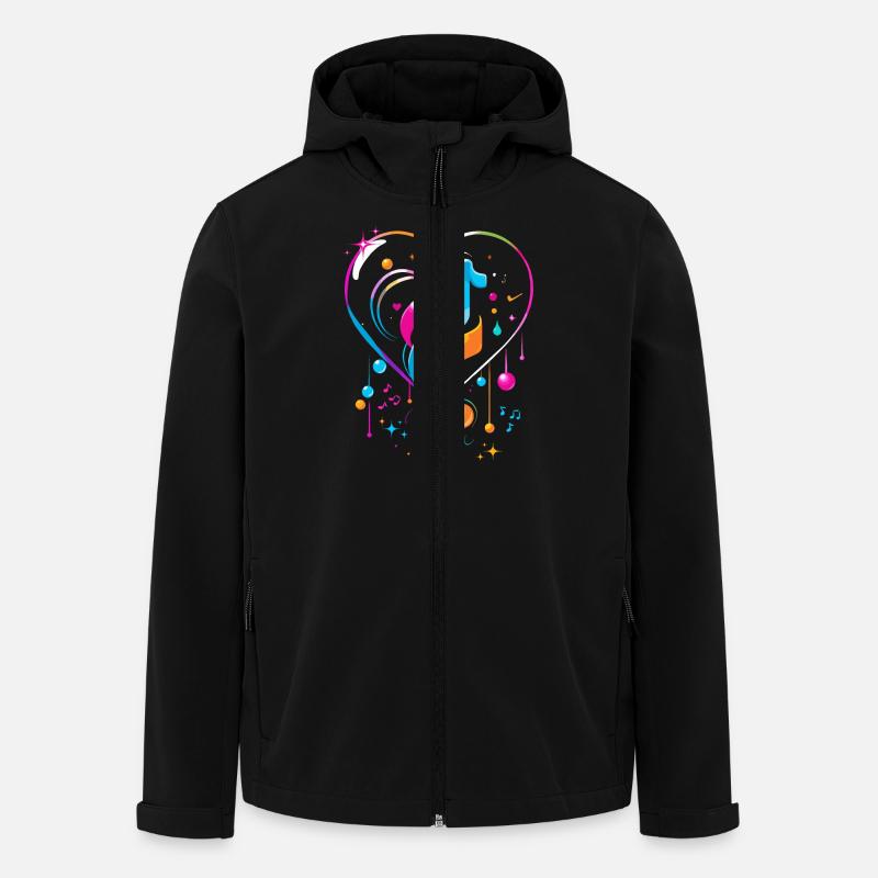 Gaming coeur musical - Abstrait - Veste softshell homme en polyester recyclé Stanley/Stella - noir