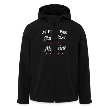 I can't I stupid with godmother - Men’s Recycled Softshell Jacket by Stanley/Stella - black - Front - AI Model Male 185 light (185cm)