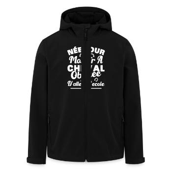Née pour monter à cheval obligée d'aller à l'école - Veste softshell homme en polyester recyclé Stanley/Stella - noir - Devant - AI Model Male 185 light (185cm)