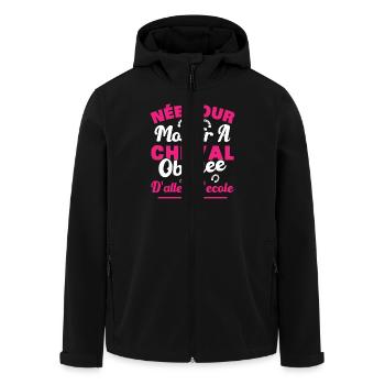 Née pour monter à cheval obligée d'aller à l'école - Veste softshell homme en polyester recyclé Stanley/Stella - noir - Devant - AI Model Male 185 light (185cm)