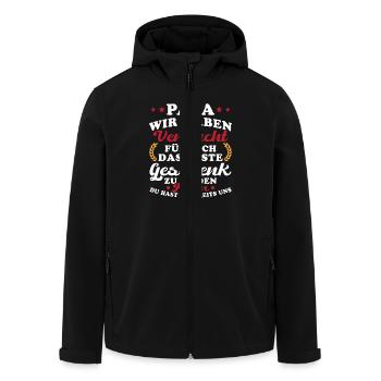 Dad The Best Gift for Father's Day - Men’s Recycled Softshell Jacket by Stanley/Stella - black - Front - AI Model Male 185 light (185cm)