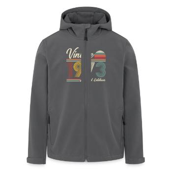 Jahrgang 1973, Jahrgang 1973 Geburtstagsgeschenk - Recycelte Männer Softshell-Jacke von Stanley/Stella - Schwarz - Vorne - AI Model Male 185 light (185cm)