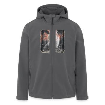 Forêt, Renard, Animaux De La Forêt, Faune, Renards, Nature, Rétro - Veste softshell homme en polyester recyclé Stanley/Stella - charbon - Devant - AI Model Male 185 light (185cm)