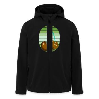 Rockabilly Retro Vintage Kirschen - Recycelte Männer Softshell-Jacke von Stanley/Stella - Schwarz - Vorne - AI Model Male 185 light (185cm)