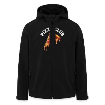 Pizza Club lustige Käsepizza für Fast-Food-Liebhaber - Recycelte Männer Softshell-Jacke von Stanley/Stella - Schwarz - Vorne - AI Model Male 185 light (185cm)